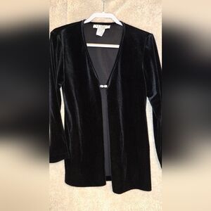 Elegant Black Velvet Cardigan